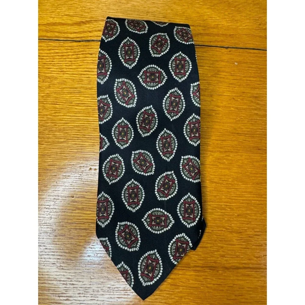 ROBERT TALBOTT for Nordstrom Men's Neck Tie Black Paisley Pattern